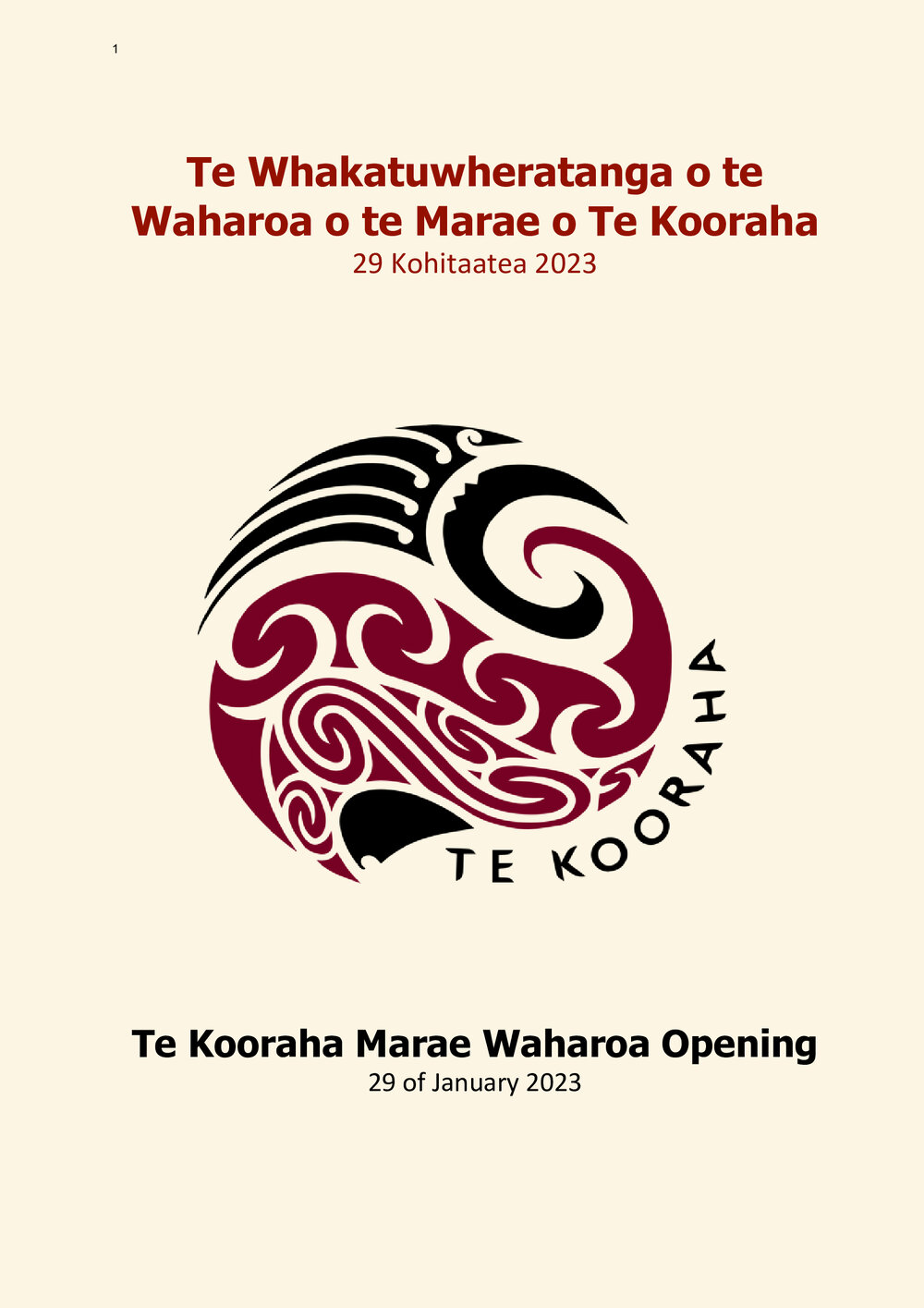 Te Whakatuwheratanga o te Waharoa o te Marae o Te Kooraha 29 Kohitaatea 2023