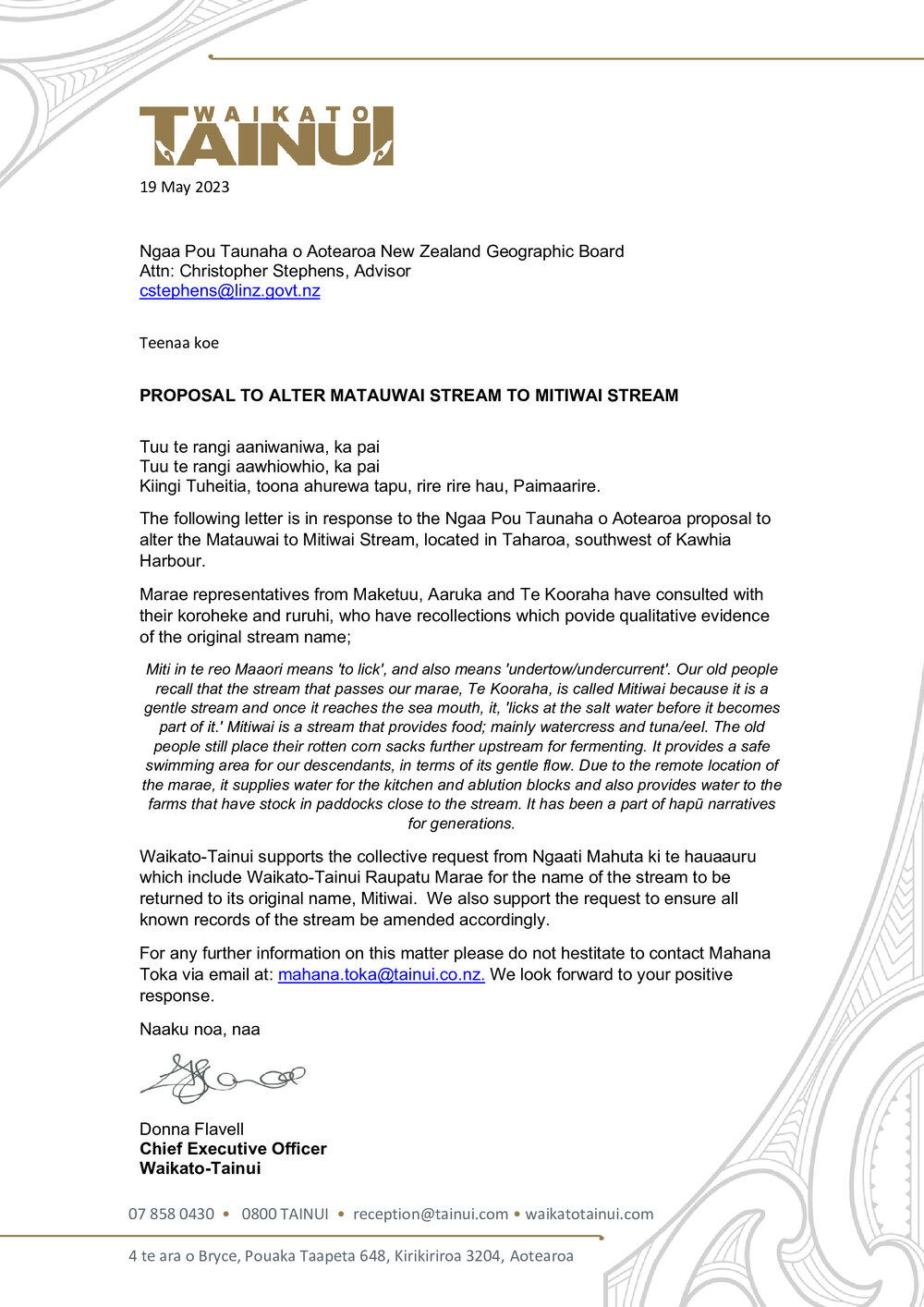 Geographic Board_Mitiwai Stream_May 2023